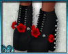 Red Rose Spike Boots