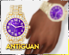 A Gold Watch Purple Face