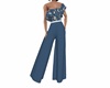 Blue/Foral Jump Suit
