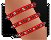 X- Red Spiked Arm bands