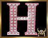 Marquee Letter H Pink