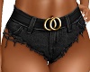 RL BLACK FRAYED SHORTS