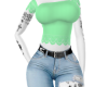 Sexy Jeans Outfit Green