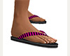 Pink Black Flip Flops F