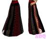 Long Red Stitched Skirt