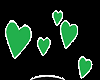 Floating Hearts Green