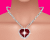 Ruby Heart Slvr Necklace