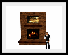 Brick fireplace