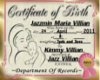 Jazz Birth Certificate