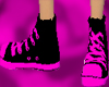 black/pink sneakers