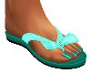*F Teal Sandals w Bow