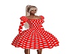 Robe rouge a pois blanc