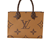 lv brown mono tote bag