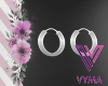 V! Silver Earrings