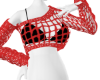 Black red net dress lace