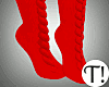 T! Knit Red Socks