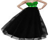 green and black gown