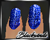 Blue Glitter Nails