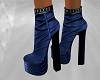 Blue Suede Ankle Boots