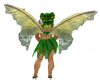 Green leaf fairy wings