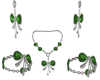 5Pc Green Jewelry Set