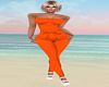 Orange Bow Jumpsuit