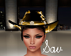 Gold/Blk Cowgirl Hat