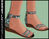 K. Blue Aztec Sandals