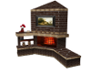 Brick Animated Fireplace