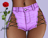Lace-up Shorts - Lilac