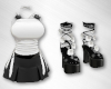 2Pc Blk & W Set + Heels