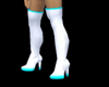 white /blue boots