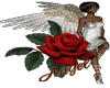 angel sticker with roses