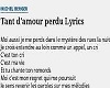 Tant d'amour perdu