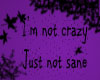 Not Crazy Just not Sane