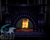 purple fireplace.