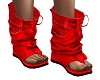 Jean Red Summer Sandals