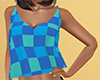 Teal Loose Tank Plaid F