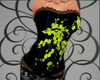 Black & L green corset