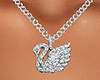 Swan Necklace Silver