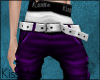 KM|Purple Short/wht belt