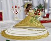 wedding dress gold white