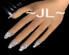 JL- Silver Sparkle Nails