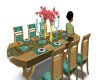 Aqua and Gold Dining Set