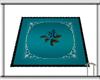 Teal and lace square rug