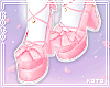 琴. Meowo pink shoes