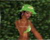 green crochet hat
