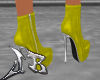 JB Yellow Zippered Heels