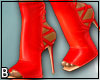 Red Leather Club Boots