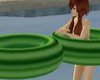 Couple Green Swim Rings